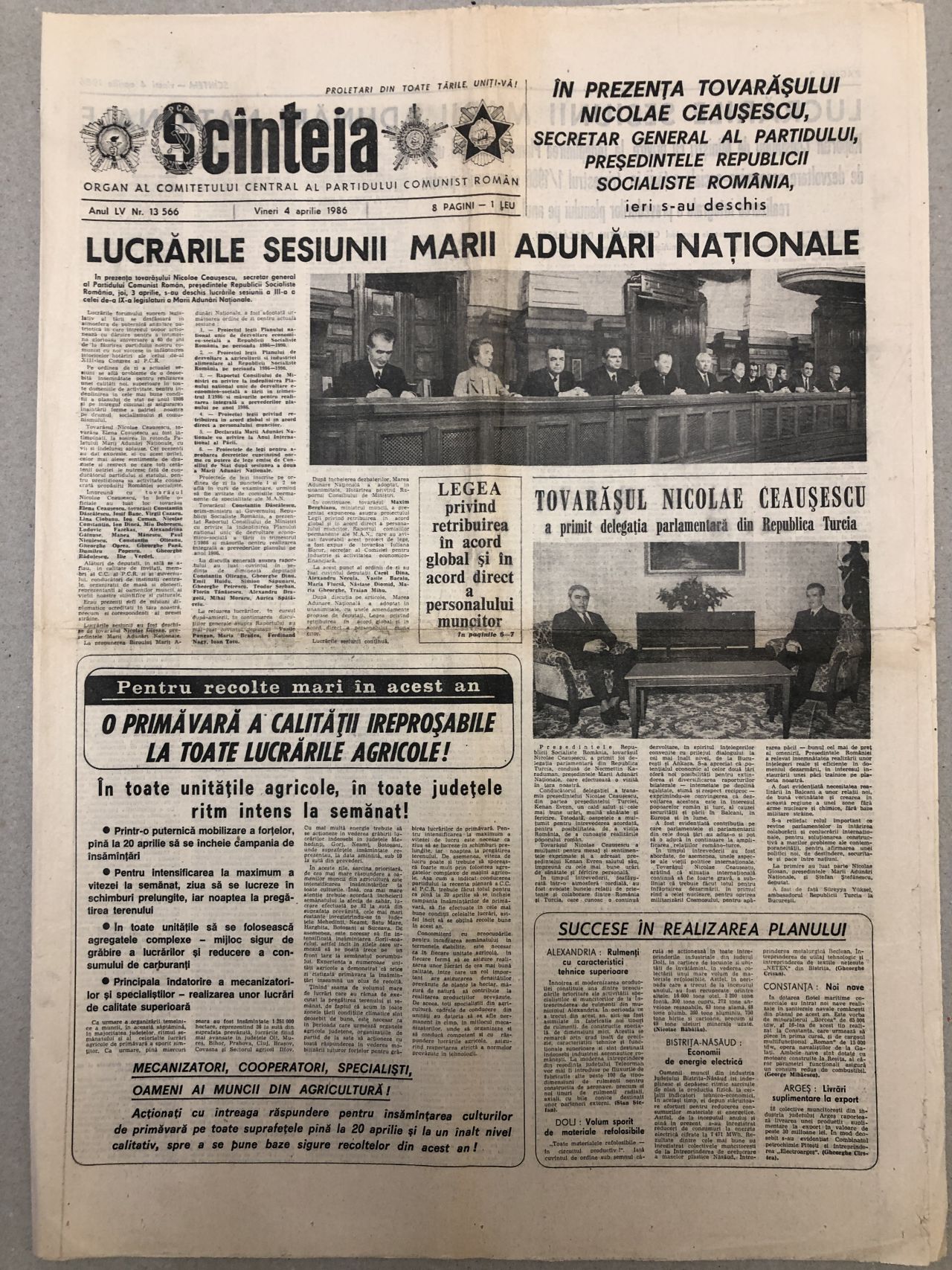 Troublesome compromise discretion Scinteia, ziar vechi comunist, 4 iulie 1986 – kolectionarul.ro