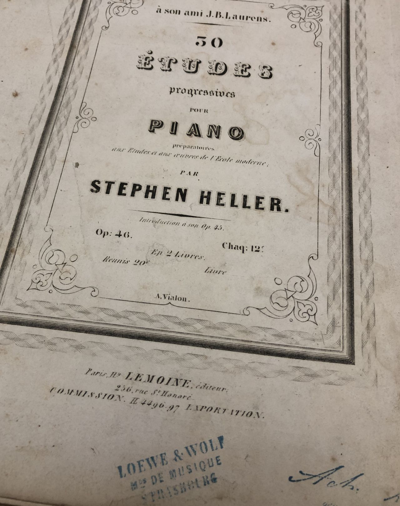 30 studii de pian, catalog partituri vechi, Lemoine, Franta, anii 1900 – kolectionarul.ro