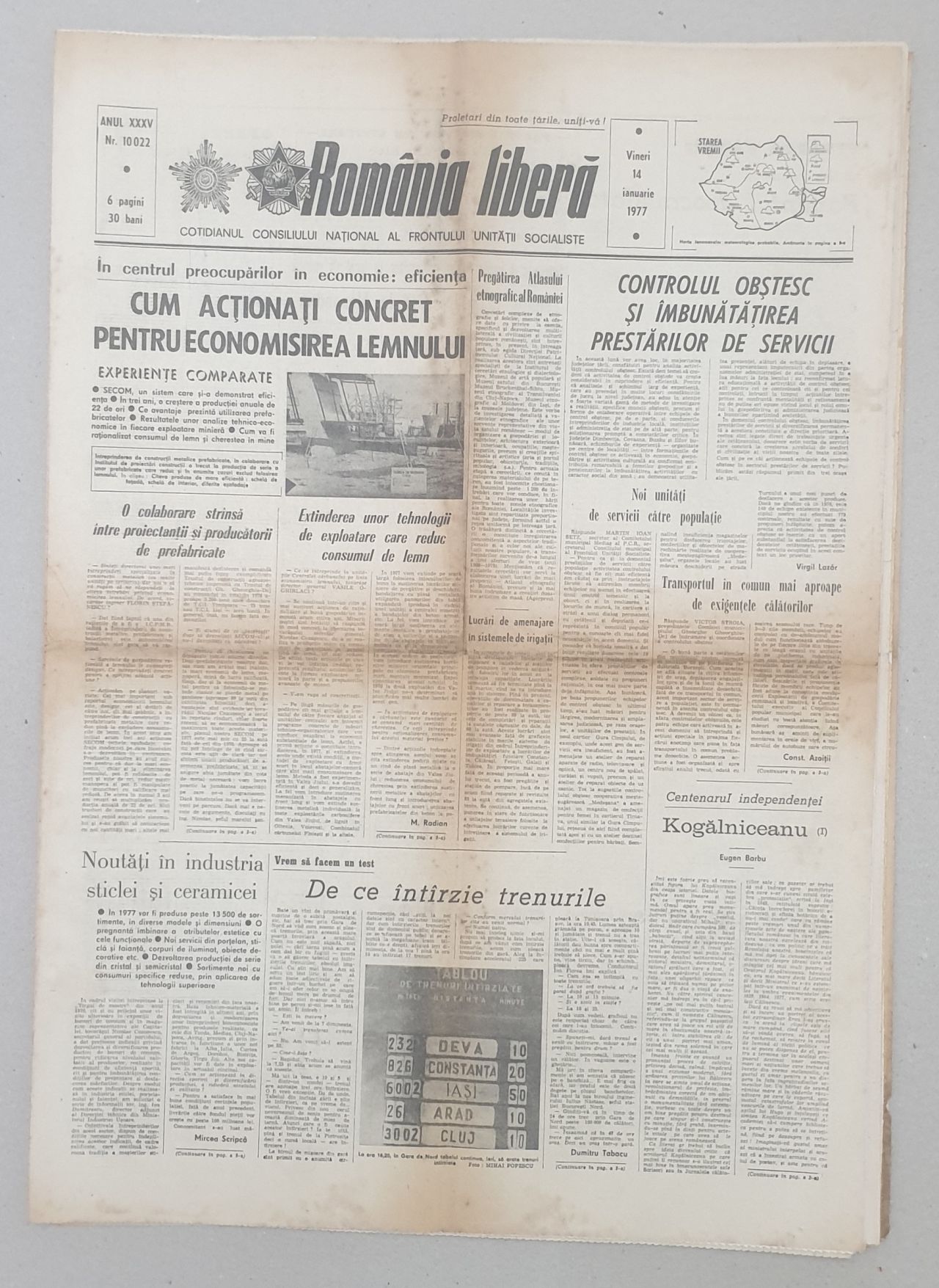 mouse Goneryl Regulation Romania Libera, ziar vechi 14 ianuarie 1977 – kolectionarul.ro