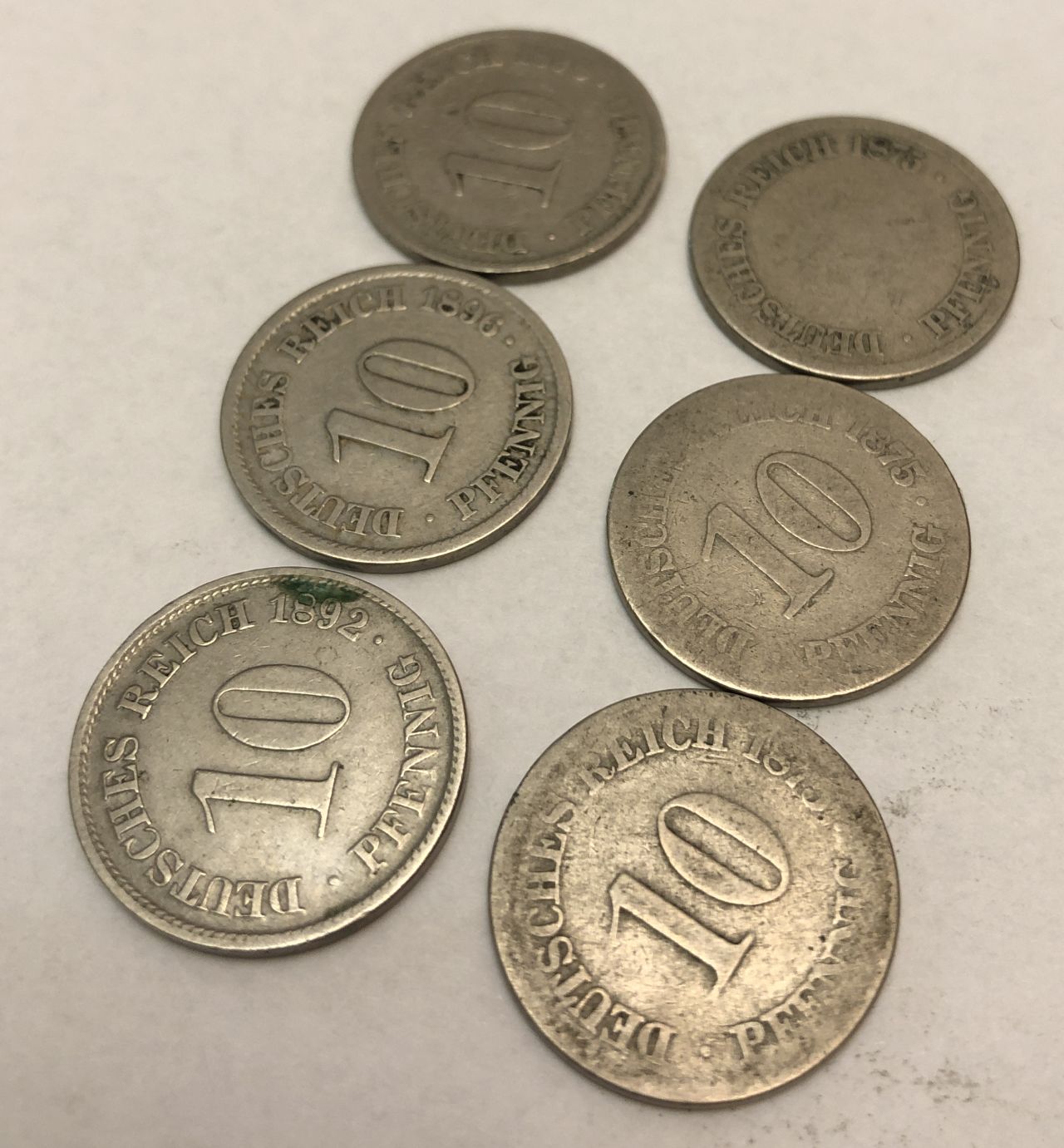 auction Inflate temperament 10 pfennig Germania, 6 monede vechi perioada 1875-1898 – kolectionarul.ro
