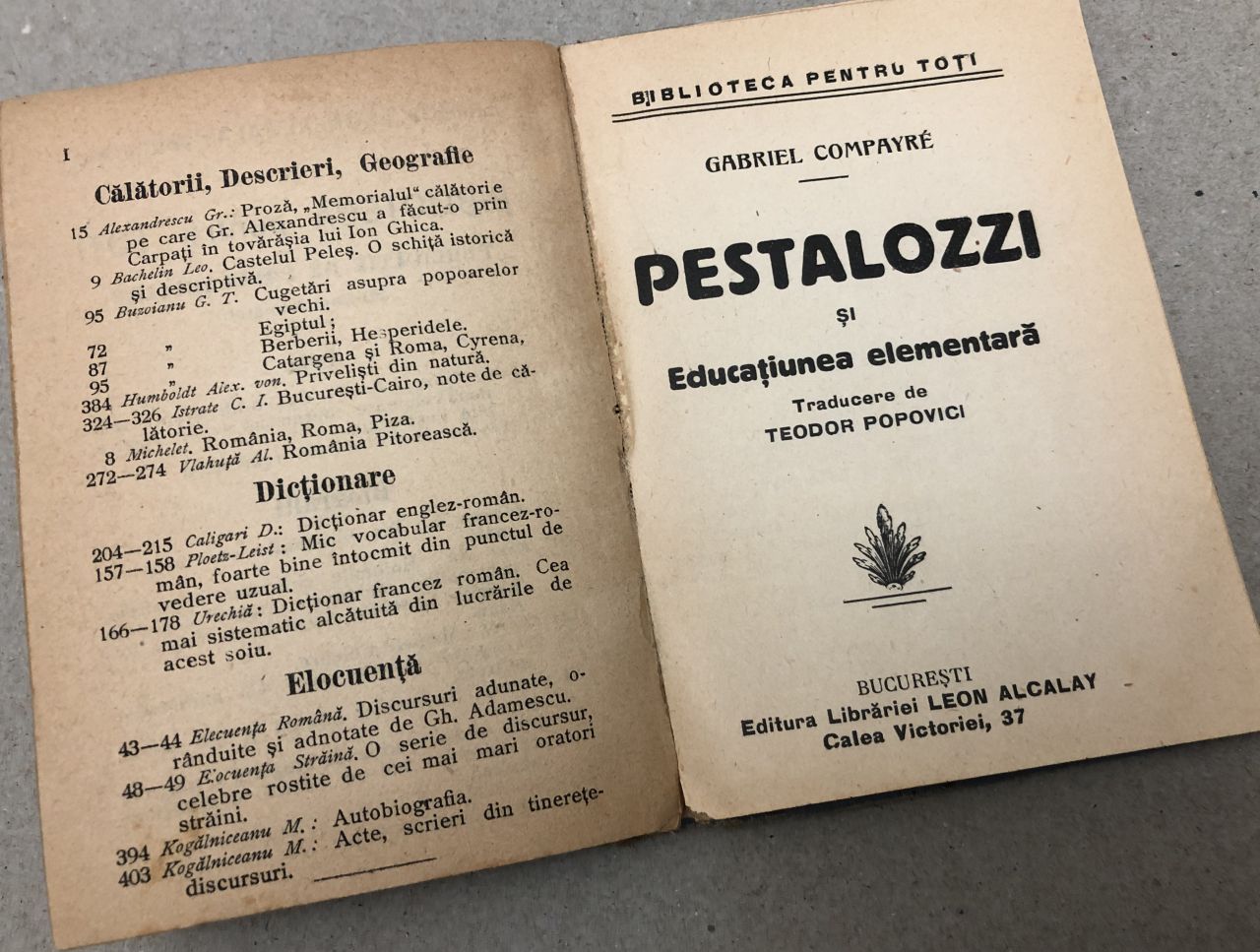 vacuum squat nickel Pestalozzi si Herbart, Educatia Elementara, carte parenting interbelica,  Editura Alcalay – kolectionarul.ro