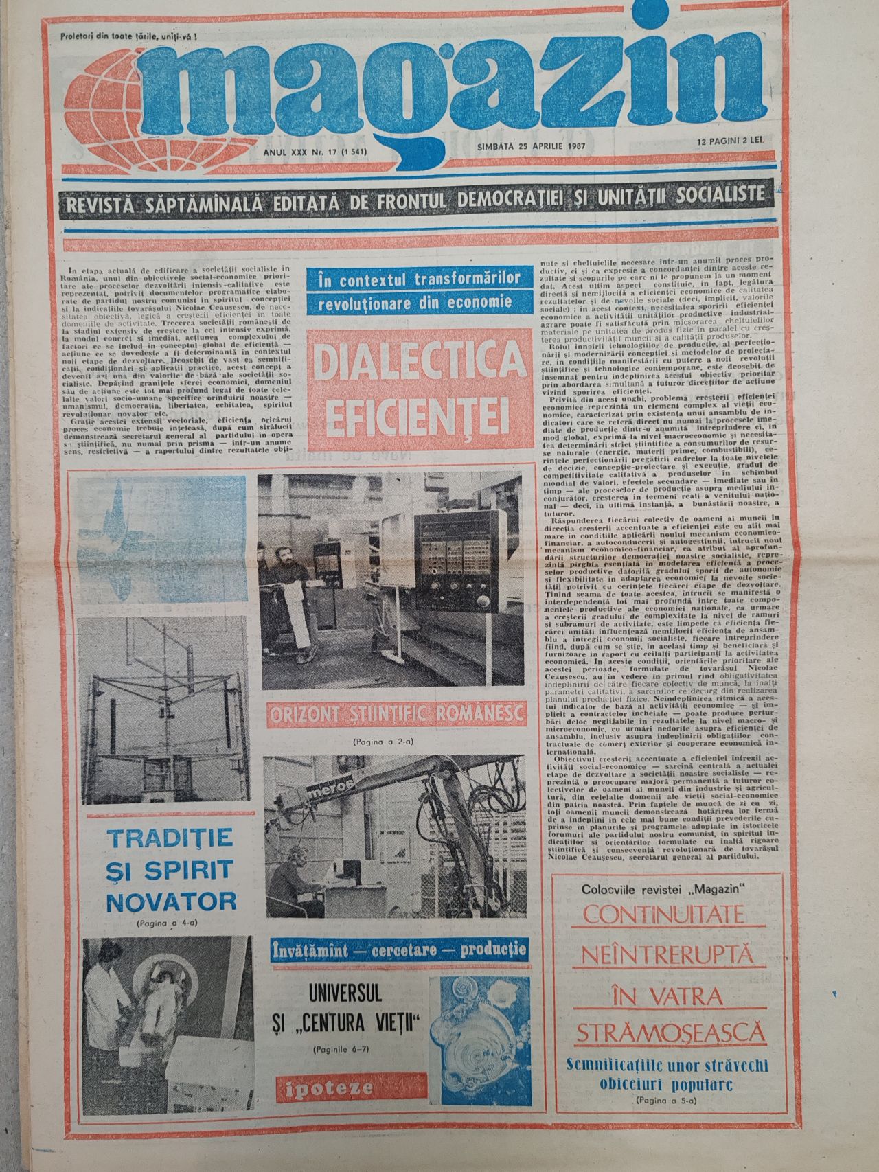 Magazin, 25 aprilie, 1987, ziar vechi din ziua nasterii – kolectionarul.ro